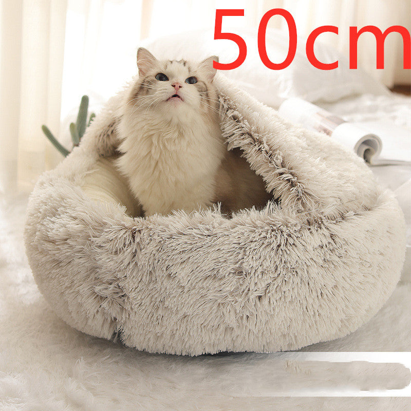 SnuggleHaven Pet Bed – Round Plush Bed for Cold Nights