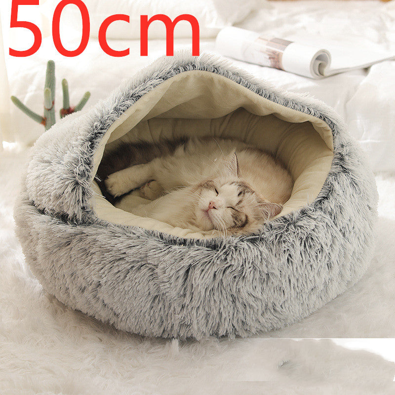 SnuggleHaven Pet Bed – Round Plush Bed for Cold Nights