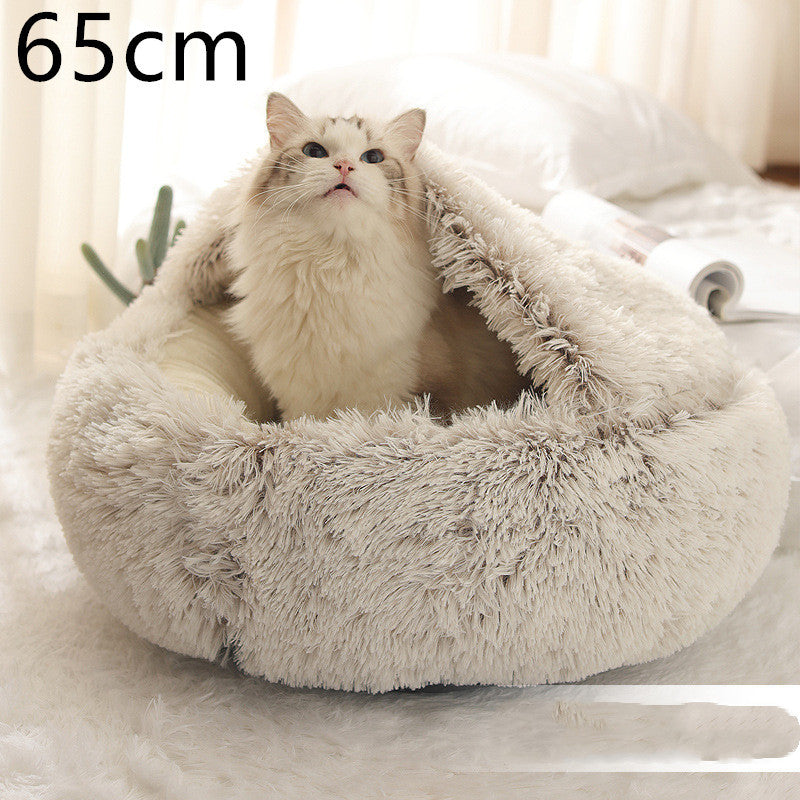 SnuggleHaven Pet Bed – Round Plush Bed for Cold Nights