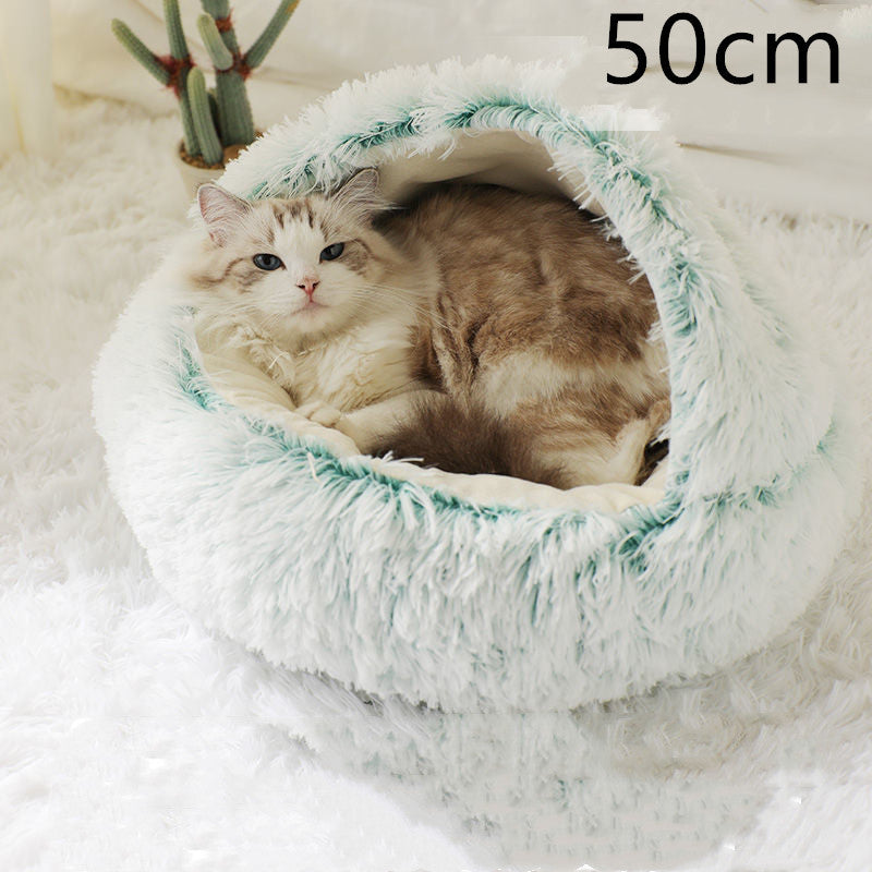SnuggleHaven Pet Bed – Round Plush Bed for Cold Nights