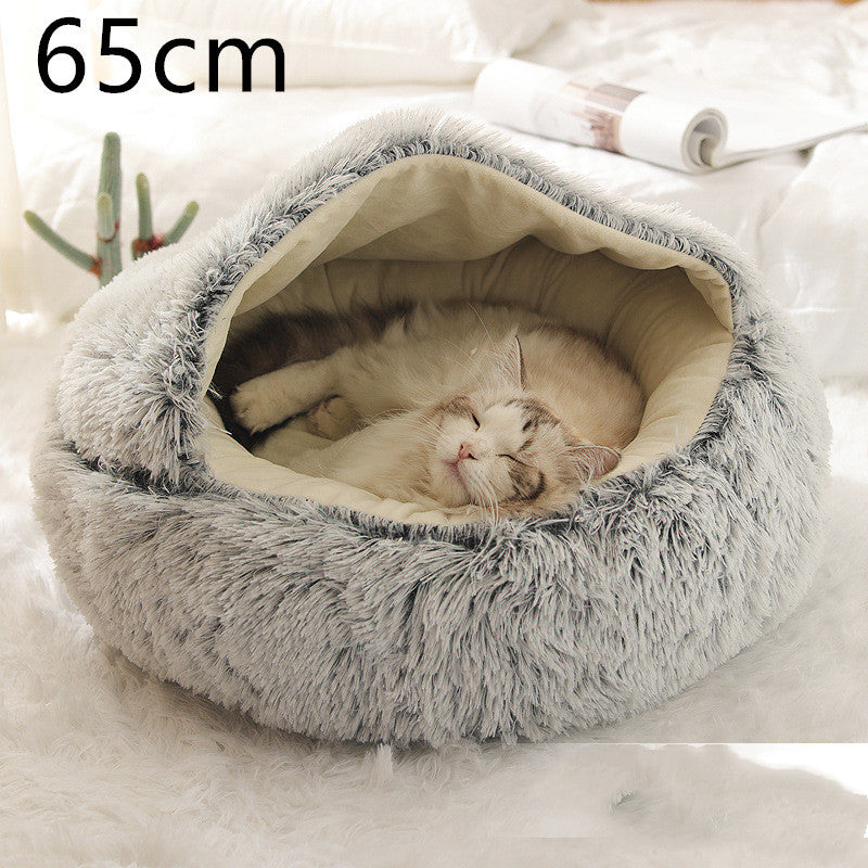 SnuggleHaven Pet Bed – Round Plush Bed for Cold Nights