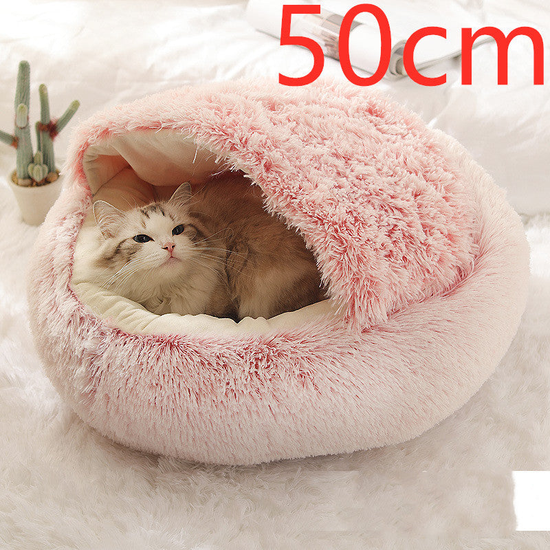 SnuggleHaven Pet Bed – Round Plush Bed for Cold Nights