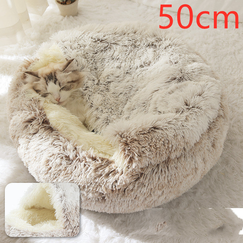 SnuggleHaven Pet Bed – Round Plush Bed for Cold Nights