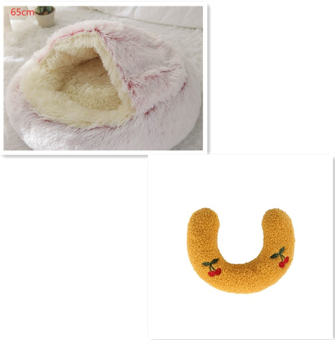 SnuggleHaven Pet Bed – Round Plush Bed for Cold Nights