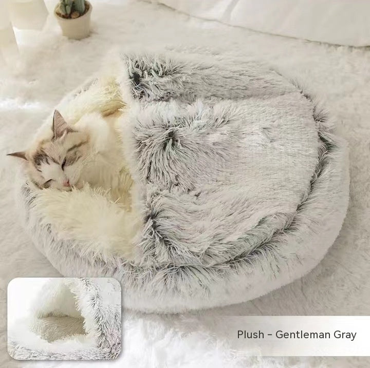 SnuggleHaven Pet Bed – Round Plush Bed for Cold Nights