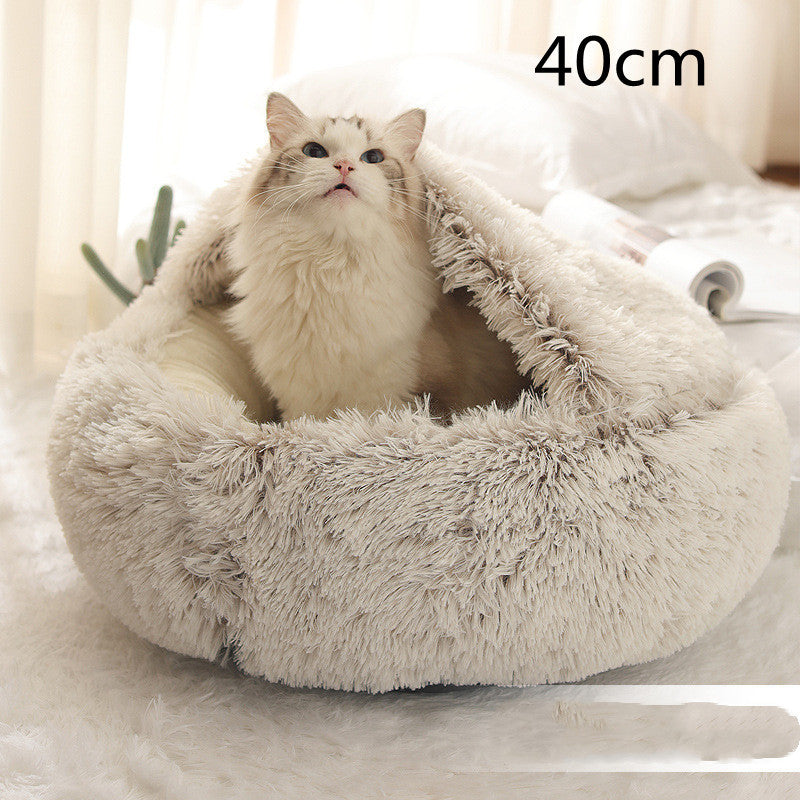 SnuggleHaven Pet Bed – Round Plush Bed for Cold Nights