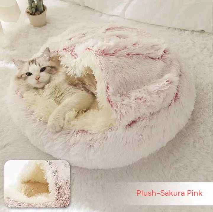 SnuggleHaven Pet Bed – Round Plush Bed for Cold Nights