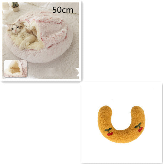 SnuggleHaven Pet Bed – Round Plush Bed for Cold Nights