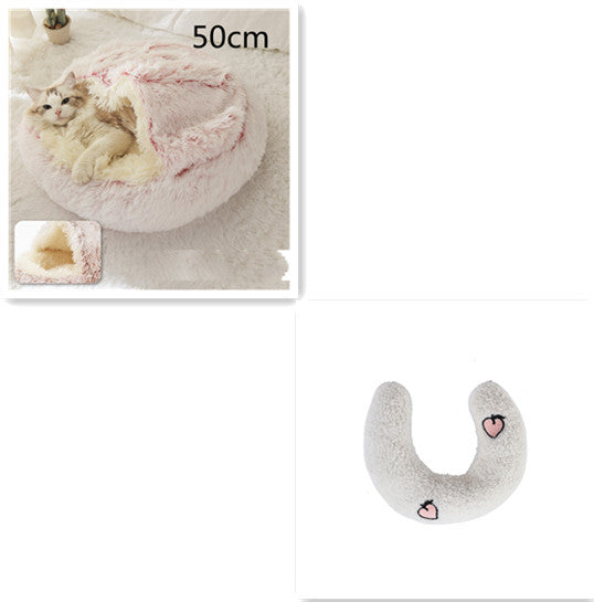 SnuggleHaven Pet Bed – Round Plush Bed for Cold Nights