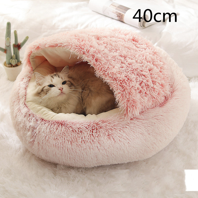 SnuggleHaven Pet Bed – Round Plush Bed for Cold Nights