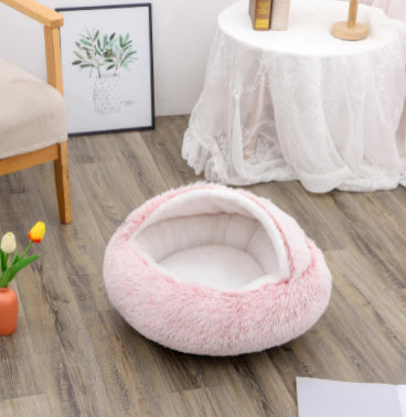 SnuggleHaven Pet Bed – Round Plush Bed for Cold Nights
