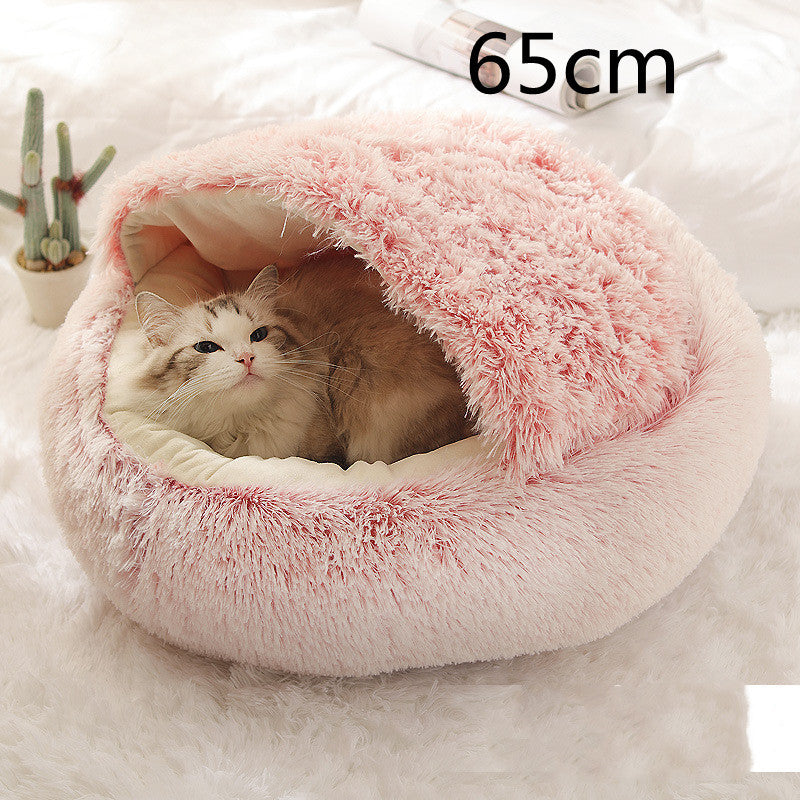 SnuggleHaven Pet Bed – Round Plush Bed for Cold Nights