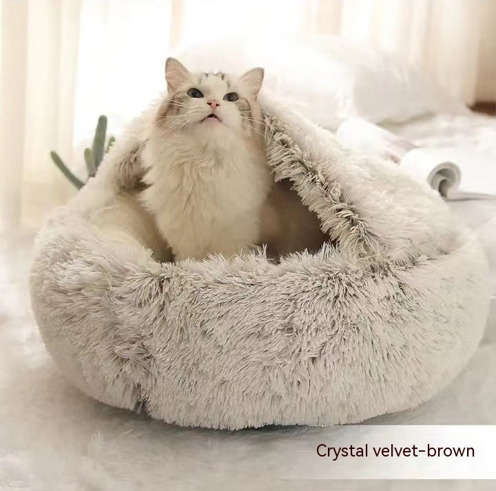 SnuggleHaven Pet Bed – Round Plush Bed for Cold Nights