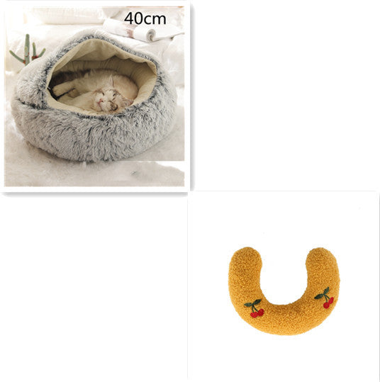 SnuggleHaven Pet Bed – Round Plush Bed for Cold Nights
