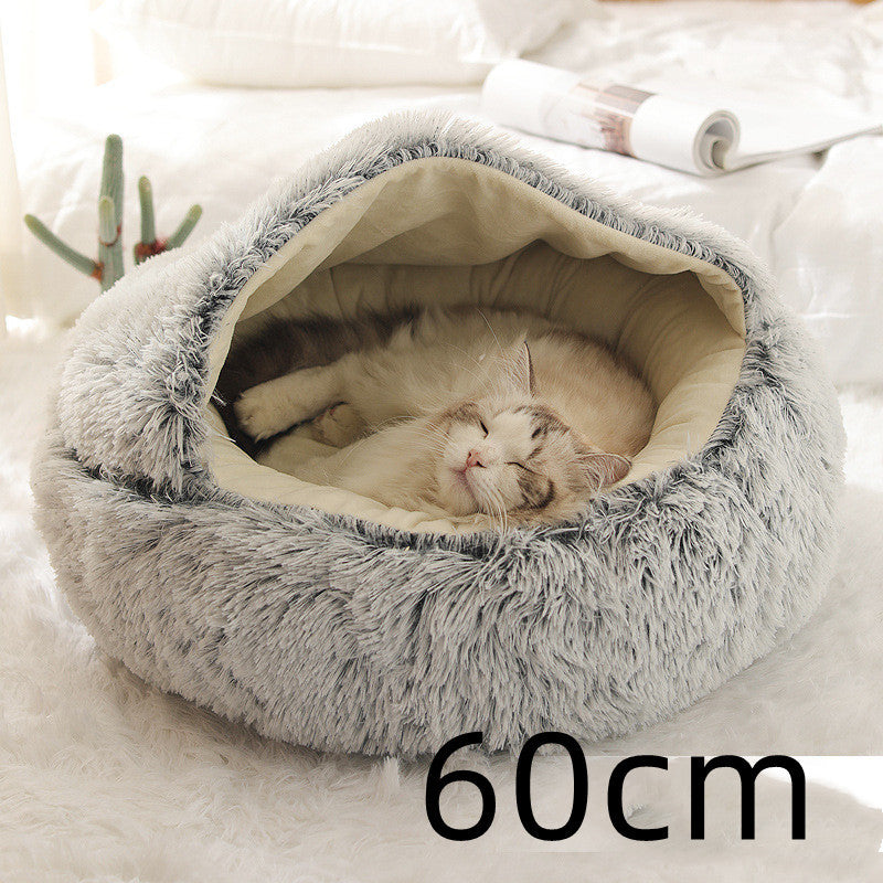 SnuggleHaven Pet Bed – Round Plush Bed for Cold Nights