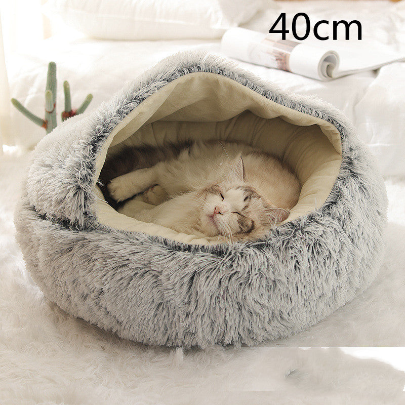 SnuggleHaven Pet Bed – Round Plush Bed for Cold Nights
