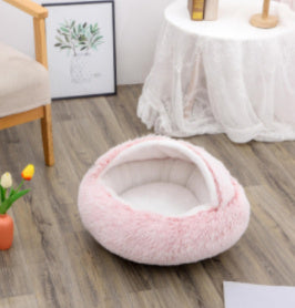 SnuggleHaven Pet Bed – Round Plush Bed for Cold Nights