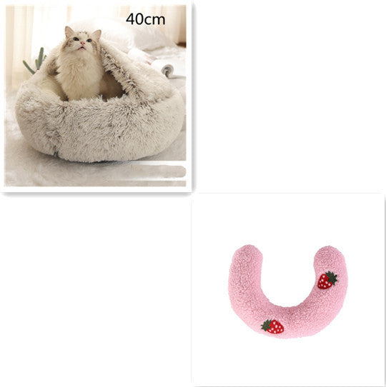 SnuggleHaven Pet Bed – Round Plush Bed for Cold Nights